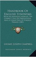 Handbook Of English Synonyms