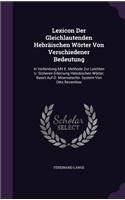 Lexicon Der Gleichlautenden Hebraischen Worter Von Verschiedener Bedeutung: In Verbindung Mit E. Methode Zur Leichten U. Sicheren Erlernung Hebraischen Worter, Basirt Auf D. Mnemotechn. System Von Otto Reventlow