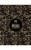Budget Planner Golden Style: Golden Flower Charming Design: Extra Large Budget Planner Size for Seniors (8.5x11 Inches) 24 Months Tracker