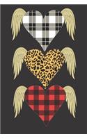 Leopard and Buffalo Plaid Three Hearts Wings