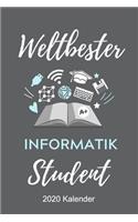 Weltbester Informatik Student 2020 Kalender: A5 Geschenkbuch ERFOLGSJOURNAL 2020 für Informatik Studenten - Programmierer - Geschenkidee Abitur Schulabschluss - Vorlesungsbeginn - Studium - Ers