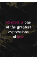 Respect Is One Of the Greatest Expressions Of Love: Respect Notebook Journal Composition Blank Lined Diary Notepad 120 Pages Paperback Back Marble