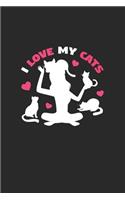 I love my cats: 6x9 Girl - dotgrid - dot grid paper - notebook - notes