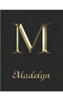 Madelyn: 1 Year Daily Planner (12 Months) - Yellow Gold Effect Letter M Initial First Name - 2020 - 2021 - 365 Pages for Planning - January 20 - December 20 