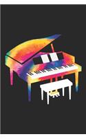 Tie Dye Piano Notebook - Music Instrument Gift for Piano Player - Piano Journal - Piano Diary: Medium College-Ruled Journey Diary, 110 page, Lined, 6x9 (15.2 x 22.9 cm)