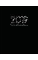 2019 Weekly and Monthly Planner: Black, A Year, 12 Month, 52 Week journal, Monthly Planner, Weekly Planner, Calendar, Schedule, Organizer, Agenda, Personal Management, 8.5 x 11 inch