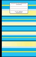 College Ruled Composition Notebook. 6" x 9". 120 Pages. Stripes Pattern Cover.: Yellow Aqua Blue Horizontal Stripes Pattern Cover. College ruled paper, medium ruled paper. For middle school to college. Composition journal for te