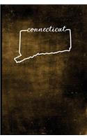 Connecticut: 6" x 9" - 128 Pages: Connecticut State Silhouette Hand Lettering Cursive Script Design on Soft Matte Cover - Notebook, Diary, Composition Book for f