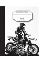 Composition notebook Unruled: Motor bike racing sketchbook for writing notes and journal