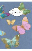 Journal: Blank Lined Paper Diary Notebook for Adult Women Beautiful Butterfly Butterflies #5 Blue