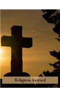 Religious Journal: Sunset Cross Christian Notebook