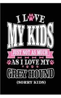 I Love My Kids Just Not As Much As I Love My Greyhound (Sorry Kids): Notebooks And Journals (notebook, journal, diary)