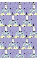 Bullet Journal Notebook Little Unicorns on Rainbows Pattern 3: 112 Page Numbered Dot Grid Bullet Journal with Index Pages and Key Pages in Portable 6 X 9 Size.