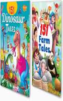 Set Of 2 Story Books (151 Dinosaur Tales, 151 Farm Tales)