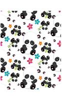Notebook: Great Panda Notebook/Journal for Adults/Children Animals Lovers to Writing (8.5x11 Inch. (21.59x27.94 cm.) Wide Ruled Lined Paper 120 Blank Pages (W