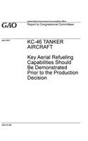 Kc-46 Tanker Aircraft: Key Aerial Refueling Capabilities Should Be Demonstrated Prior to the Production Decision