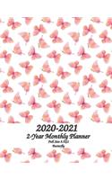 2020 - 2021 Butterfly Full Size 2-Year Monthly Planner 8.5x11
