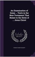 An Examination of Some ... Texts in the New Testament That Relate to the Deity of ... Jesus Christ