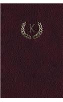 Monogram "k" Grid Notebook: 150 Page Journal Notebook Sketchbook