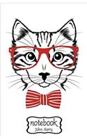 Notebook Journal Dot-grid, Graph, Lined, Blank No Lined Cat Wearing Cute Glasses: Small Pocket Notebook Journal Diary, (Blank Notebook Journal)