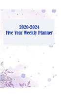 2020-2024 Five Year Weekly Planner: Business Planners, Agenda Schedule Organizer Logbook.