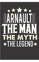 Arnault The Man The Myth The Legend: Notebook Journal (120 Dot Grid Pages, Softcover, 6x9) Personalized Customized Gift For Someones Name is Arnault