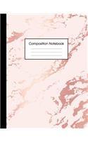 Composition Notebook: Beautiful Pink Marble and Rose Gold - 100 College Ruled Pages - 8.5 x 11 - Journal for Children, Kids, Girls, Teens And Women (School Essentials)