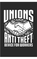 Unions anti theft Device for Workers: Unions anti theft Device for Workers Dot Grid Notebook 6x9 Inches - 120 dotted pages for notes, drawings, formulas - Organizer writing book planner 
