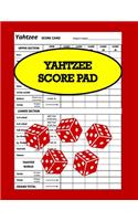 Yahtzee Score Pad