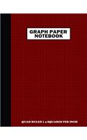 Graph Paper Notebook. Quad Ruled-4 Squares Per Inch: Grid Notebook/Grid Paper Journal 8.5x11 in. Brown