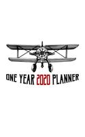 2020 One Year Planner: Vintage Aviation Line Art Airplane - 1 yr 52 Week - Daily Weekly and Monthly Steampunk Avgeek Calendar Views with Notes - 8x10 Work Home Organizer -