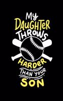 My Daughter Throws Harder Than Your Son: 120 Pages I 6x9 I Weekly Planner With Notices I Funny Softball Sport Competition Gifts