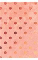 Rose Gold Dots Red: Dual Notebook Blank and Lined Paper for Writing & Sketching - 108 pages (54 College Ruled & Blank Pages Alternating) 6" x 9" Composition Book - Cute