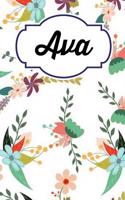 Ava: Personalised Ava Homework Book Notepad Notebook Composition and Journal Gratitude Diary