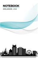 Notebook Orlando, USA: Lined Ruled with Notes Section Box Modern City Skyline Themed Notebooks and Journals