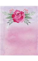 Watercolor Rose Bouquet Background Writer Composition Book