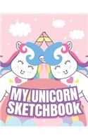 My Unicorn Sketchbook: Blank Unlined Doodle Book V45