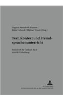 Text, Kontext Und Fremdsprachenunterricht