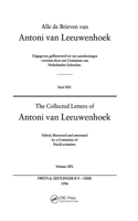 Collected Letters of Antoni Van Leeuwenhoek - Volume 14