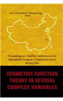 Geometric Function Theory in Several Complex Variables: Proceedings of a Satellite Conference to the International Congress on Mathematicians in Beijing 2002, University of Science and Technology, China, 