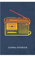 Journal Notebook: Retro Notepad RULED - Cassette Player Sketchbook Retro Radio Organizer Eighties Disco Diary LINED - Boyfriend & Girlfriend Gift - A5 6x9 Inch 120 Pa