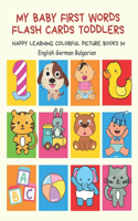 My Baby First Words Flash Cards Toddlers Happy Learning Colorful Picture Books in English German Bulgarian