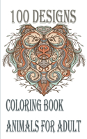 100 designs coloring book animals for adult