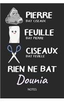 Rien ne bat Dounia - Notes: Noms Personnalisé Carnet de notes / Journal pour les filles et les femmes. Kawaii Pierre Feuille Ciseaux jeu de mots. Fournitures scolaires, premier