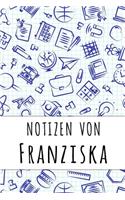Notizen von Franziska: Kariertes Notizbuch mit 5x5 Karomuster für deinen personalisierten Vornamen
