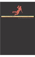 Notebook: College Ruled 6x9 120 Pages Handball Girl Retro Handballer Sports Gift