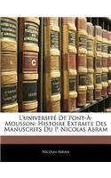 L'Universite de Pont-A-Mousson