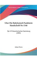 Uber Die Babylonisch Punktierte Handschrift No 1546