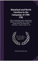 Maryland and North Carolina in the Campaign of 1780-1781
