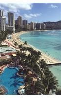 Waikiki Beach in Hawaii Journal: 150 Page Lined Notebook/Diary